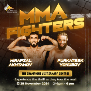 Spot the kickboxing champions Mirafzal Akhtamov and Furkatbek Yokubov at Sahara Centre